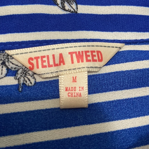 VTG Stella Tweed striped floral dress (M) - Picture 3 of 4
